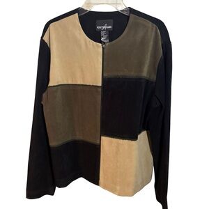 Colorblock Jacket with Zipper